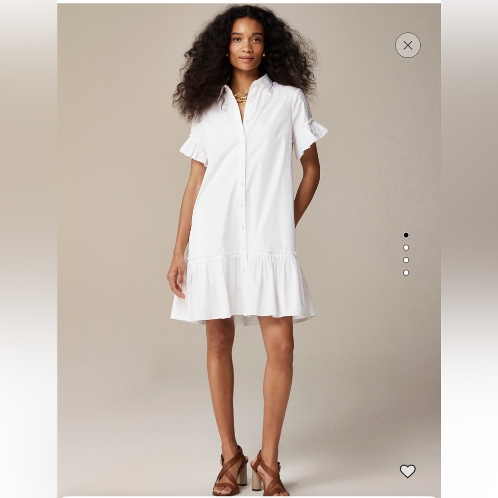 J Crew Amelia shirtdress in cotton poplin white S